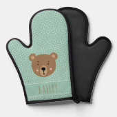 Aangepaste naam Baby Beer schattig kinder Ovenwant (Voorkant / Achterkant)