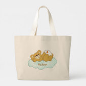 Aangepaste naam Baby Beer Teddy Grote Tote Bag (Achterkant)