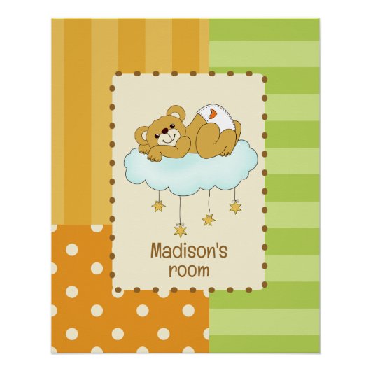 Aangepaste naam Baby Beer Teddy Perfect Poster (Voorkant)