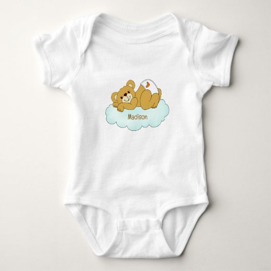 Aangepaste naam Baby Beer Teddy Romper (Voorkant)