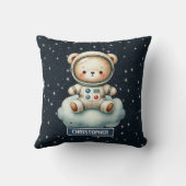 Aangepaste naam Baby Boy Pillow Astronaut Teddy Be Kussen (Achterkant)