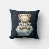 Aangepaste naam Baby Boy Pillow Astronaut Teddy Be Kussen (Voorkant)