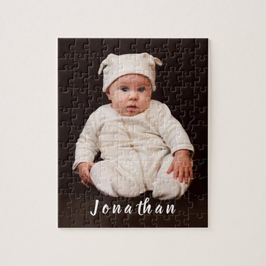 Aangepaste naam Baby Foto Legpuzzel (Verticaal)