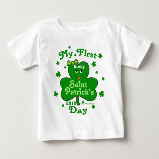 Aangepaste naam Baby Girl's First St. Patrick's Da (Voorkant)
