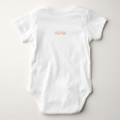 Aangepaste naam baby katoenen body rode klaproos romper (Achterkant)