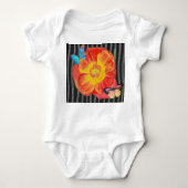 AANGEPASTE NAAM BABY KATOENEN BODYSUIT ROOD POPPY (Voorkant)