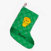 Aangepaste naam baby kekgroene bloemen kleine kerstsok (Voorkant (Hangend))