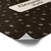 Aangepaste naam baby Moody Country bruine kinderka Poster (Hoek)