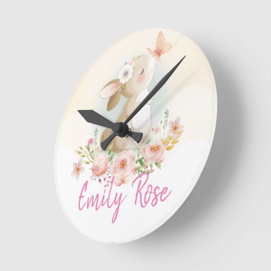 Aangepaste naam baby Nursery Ronde Klok (Hoek)