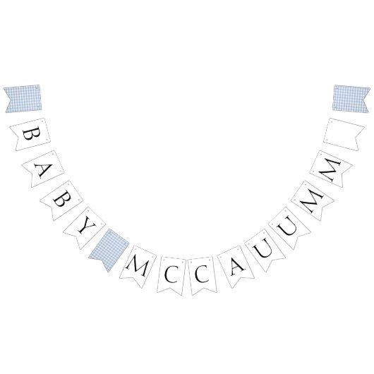 Aangepaste naam Baby Q Baby shower Barbecue Boy Bl Vlaggetjes (Alle)