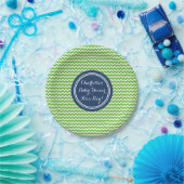 Aangepaste naam Baby shower Borden Groene Blauwe C Papieren Bordje (Feest)