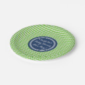 Aangepaste naam Baby shower Borden Groene Blauwe C Papieren Bordje (Gekanteld)