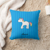 Aangepaste naam baby unicorn blue strepen kussen (Deken)