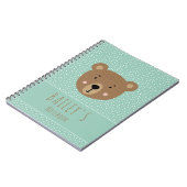 Aangepaste naam Babybeer leuke kinderen Notitieboek (Linkerzijde)