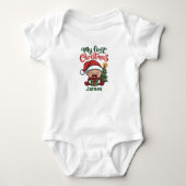 Aangepaste naam baby's eerste kerst romper (Voorkant)