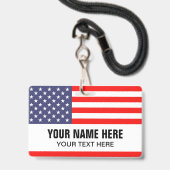 Aangepaste naam badge met lint en vlag van de Vere (Voorzijde met lanyard)