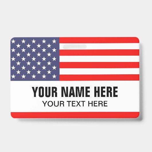 Aangepaste naam badge met lint en vlag van de Vere (Voorzijde)