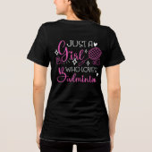 Aangepaste naam badminton meisje dubbelzijdig roze Tri-Blend shirt (Achterkant)