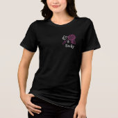 Aangepaste naam badminton meisje dubbelzijdig roze Tri-Blend shirt (Voorkant)