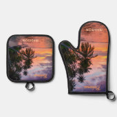 Aangepaste naam Bahama's Sunset Ovenwant & Pannenlap Set (Voorkant)
