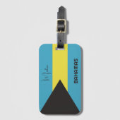 Aangepaste naam Bahamas-vlag Bagagelabel (Voorkant (verticaal))