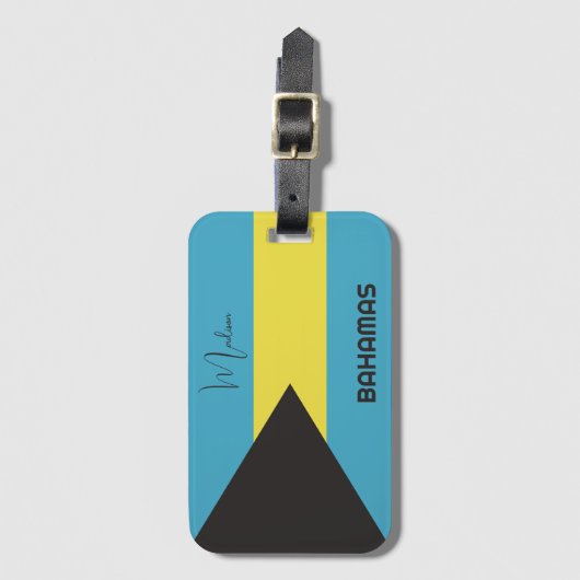Aangepaste naam Bahamas-vlag Bagagelabel (Voorkant (verticaal))