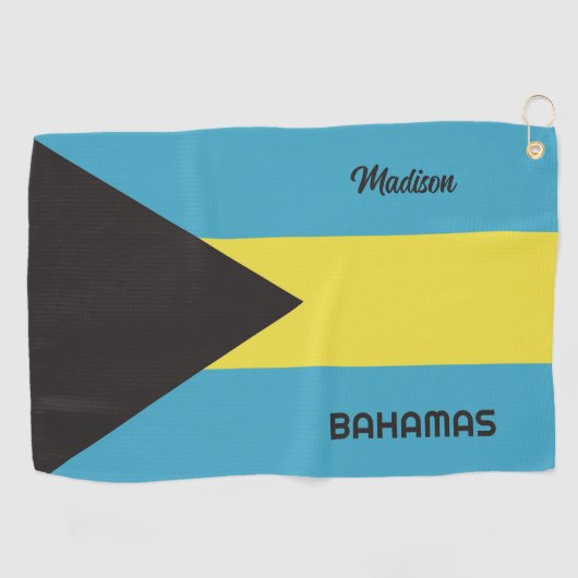 Aangepaste naam Bahamas-vlag Golfhanddoek (Horizontaal)