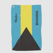 Aangepaste naam Bahamas-vlag Golfhanddoek (Voorkant)