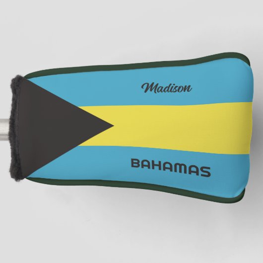 Aangepaste naam Bahamas-vlag Golfheadcover (Voorkant)