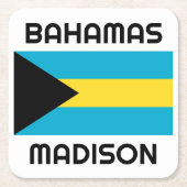 Aangepaste naam Bahamas-vlag Kartonnen Onderzetters (Voorkant)