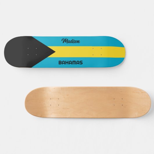 Aangepaste naam Bahamas-vlag Persoonlijk Skateboard (Horizontaal)