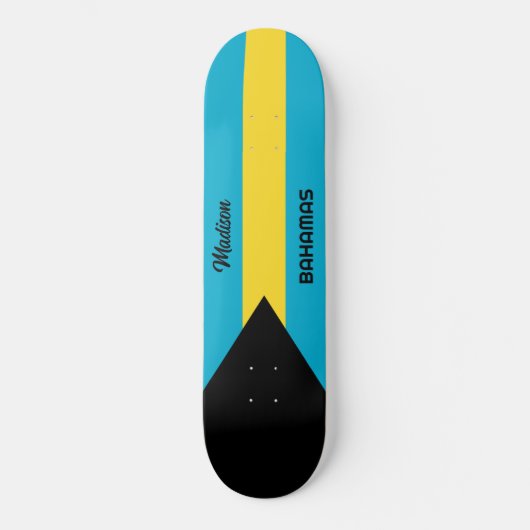 Aangepaste naam Bahamas-vlag Persoonlijk Skateboard (Voorkant)