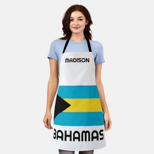 Aangepaste naam Bahamas-vlag Schort (Gedragen)