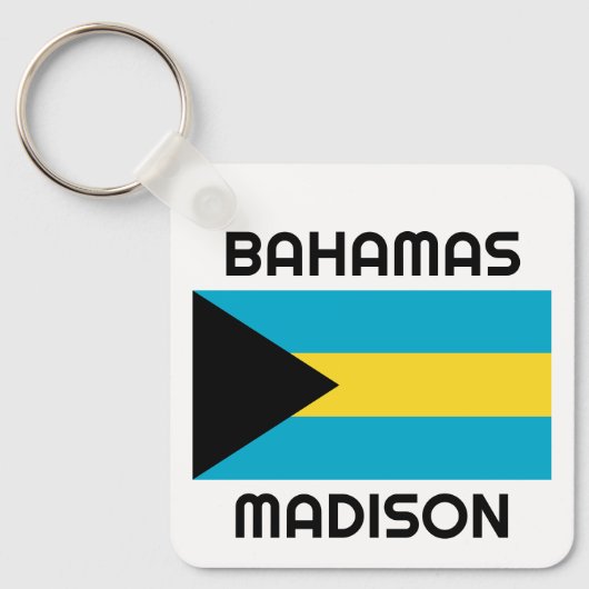 Aangepaste naam Bahamas-vlag Sleutelhanger (Voorkant)