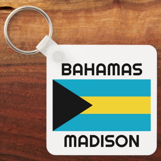 Aangepaste naam Bahamas-vlag Sleutelhanger (Voorkant)