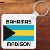 Aangepaste naam Bahamas-vlag Sleutelhanger (Achterkant)