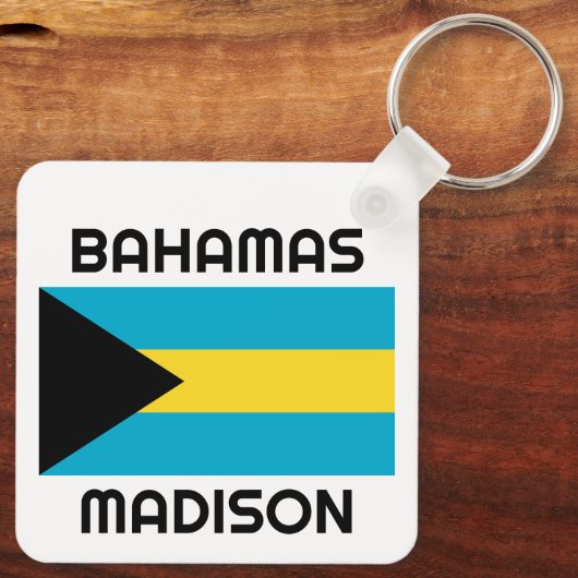 Aangepaste naam Bahamas-vlag Sleutelhanger (Achterkant)