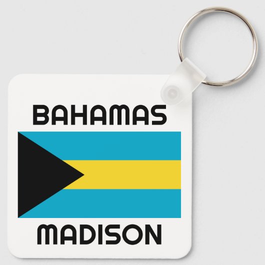 Aangepaste naam Bahamas-vlag Sleutelhanger (Achterkant)