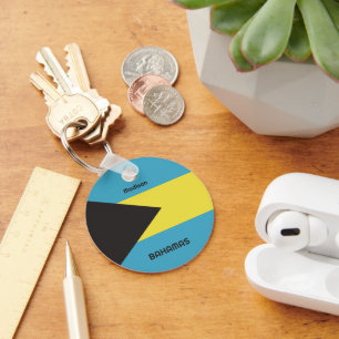 Aangepaste naam Bahamas-vlag Sleutelhanger