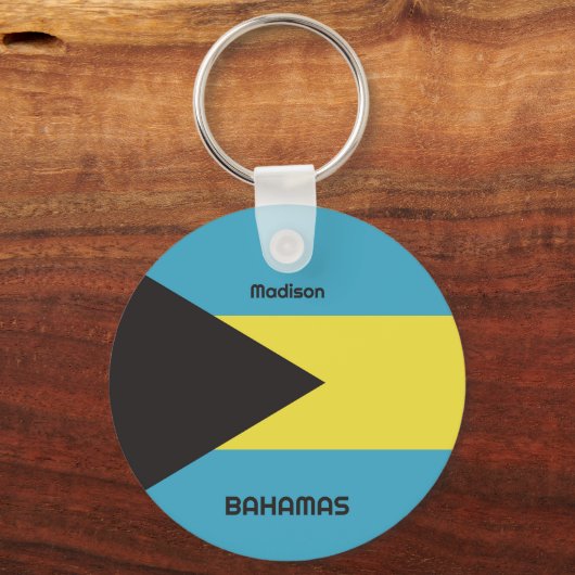 Aangepaste naam Bahamas-vlag Sleutelhanger (Voorkant)