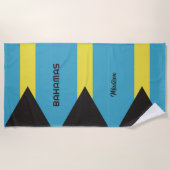 Aangepaste naam Bahamas-vlag Strandlaken (Voorkant)