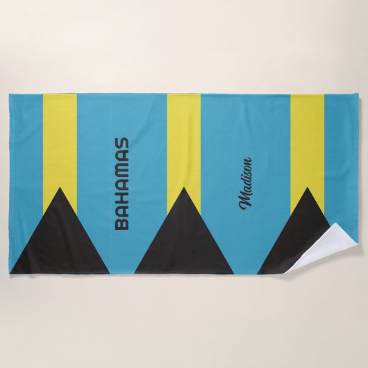Aangepaste naam Bahamas-vlag Strandlaken (Voorkant)