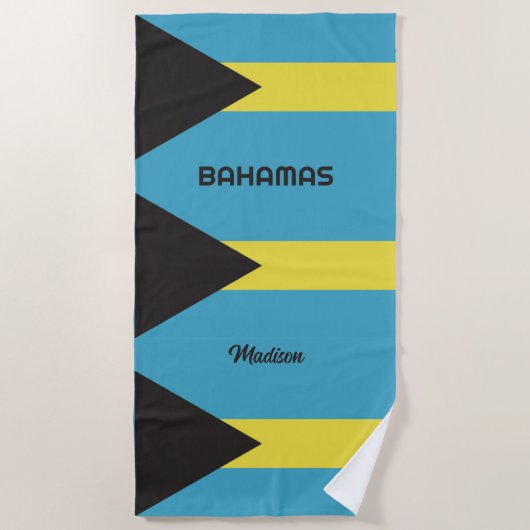 Aangepaste naam Bahamas-vlag Strandlaken (Voorkant)