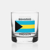 Aangepaste naam Bahamas-vlag Whisky Glas (Voorkant)