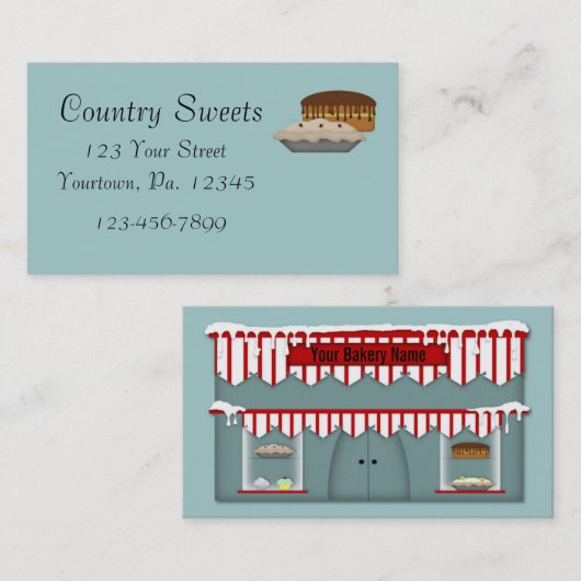 Aangepaste naam Bakery Visitekaartje (Voorkant / Achterkant)