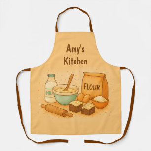 Aangepaste Naam Baking Scene met Taart Schort