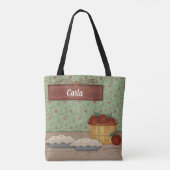Aangepaste naam bakken Apple Pie Land Canvas tas (Achterkant)