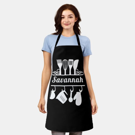 Aangepaste naam bakken Koken Cook Chef Kitchen Foo Schort (Gedragen)
