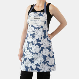 Aangepaste naam bakkerij Blauwe Lotus Afdrukken Ka Schort