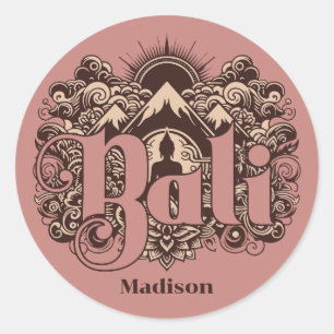 Aangepaste naam Bali Ronde Sticker